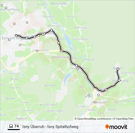 74 Bus Line Map