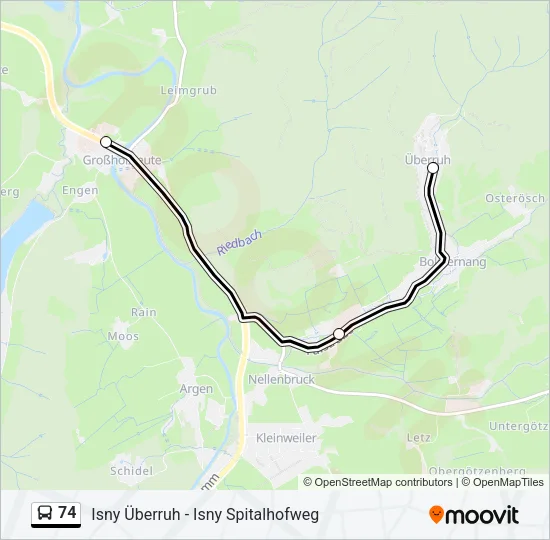 74 Bus Line Map