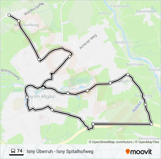 74 Bus Line Map