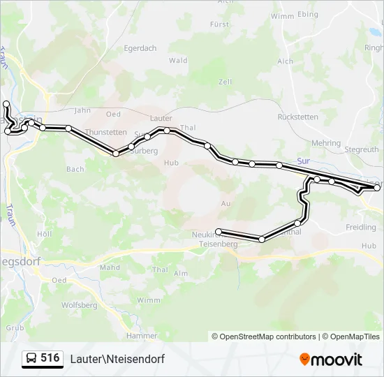 516 Bus Line Map
