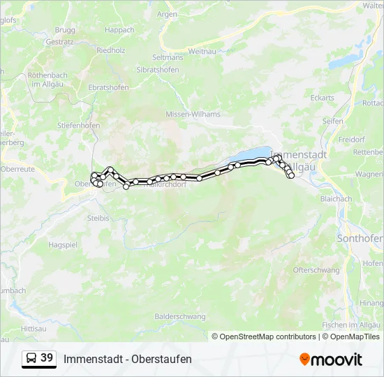Автобус 39: карта маршрута