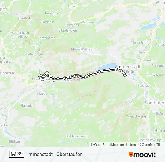 Автобус 39: карта маршрута