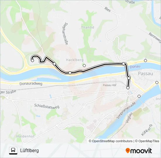 Автобус LINIE K1: карта маршрута
