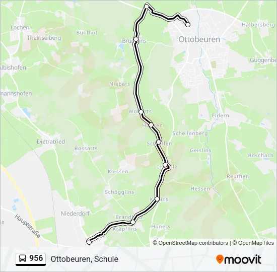 956 Bus Line Map