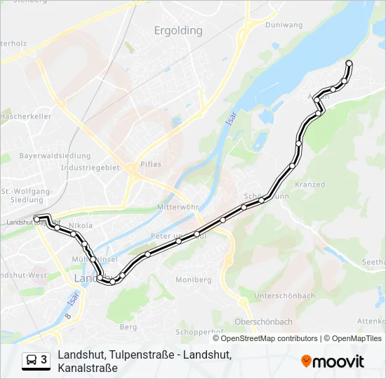 3 Bus Line Map
