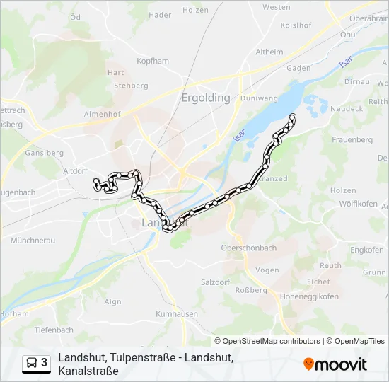 3 Bus Line Map