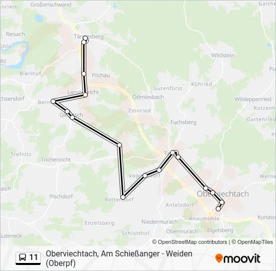 Автобус 11: карта маршрута