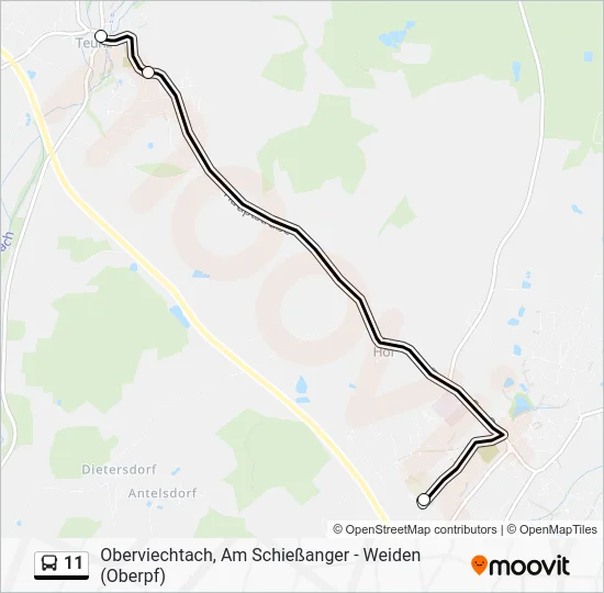 Автобус 11: карта маршрута