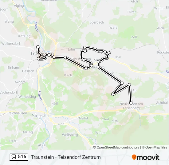 516 Bus Line Map