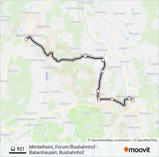 921 Bus Line Map