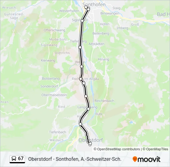 67 Bus Line Map