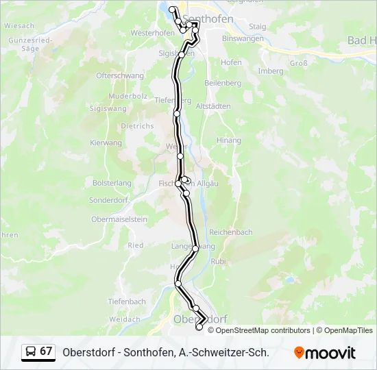 67 Bus Line Map