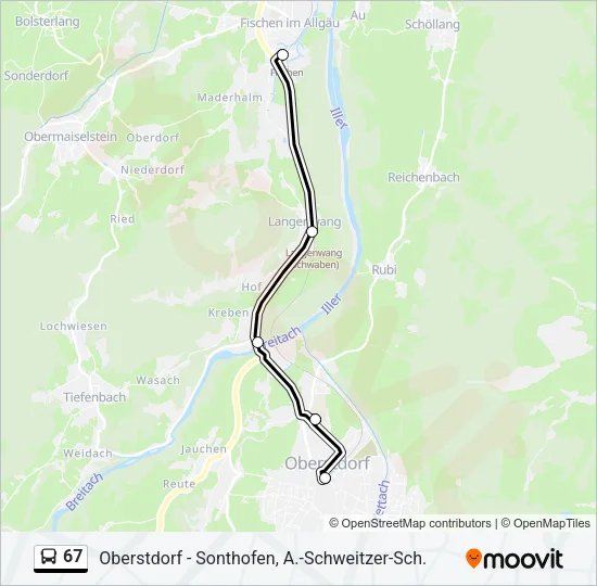 67 Bus Line Map