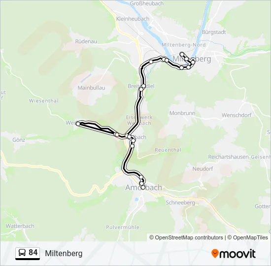 84 Bus Line Map