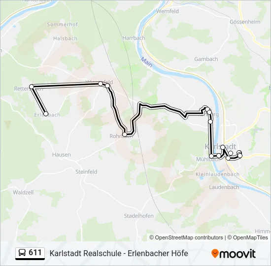 611 Bus Line Map
