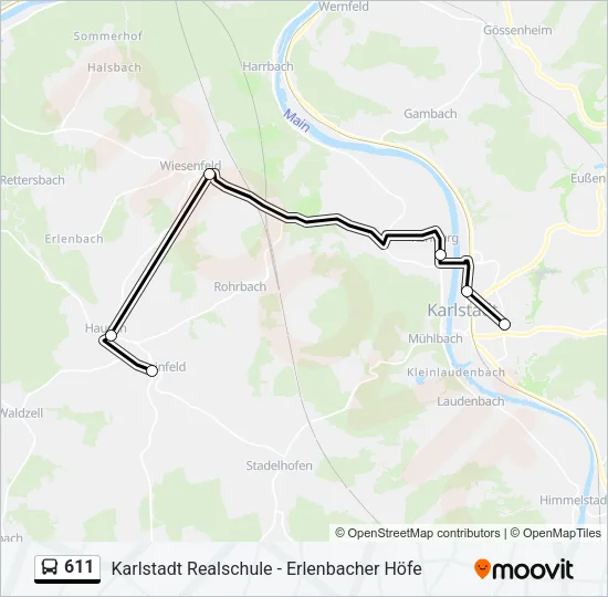 611 Bus Line Map