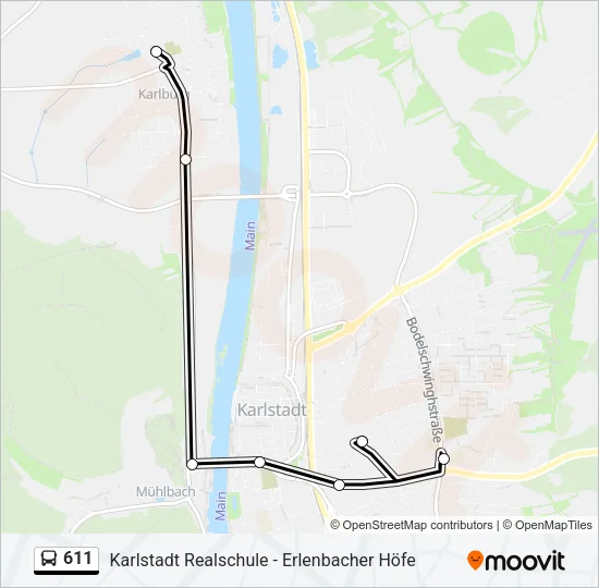611 Bus Line Map