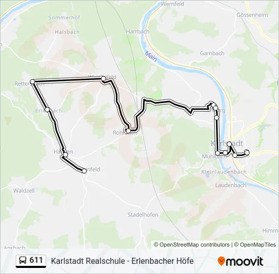 611 Bus Line Map