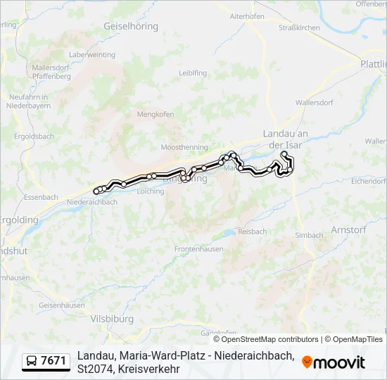 7671 Bus Line Map