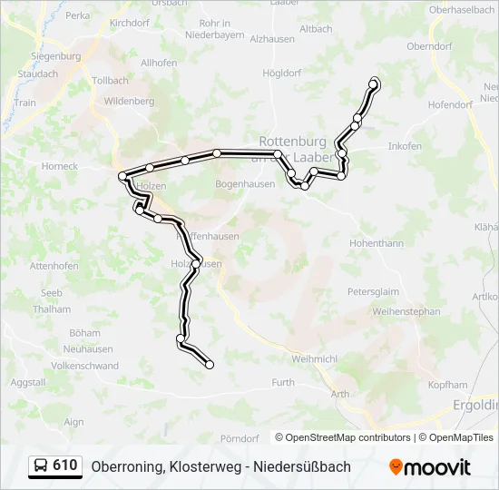 610 Bus Line Map