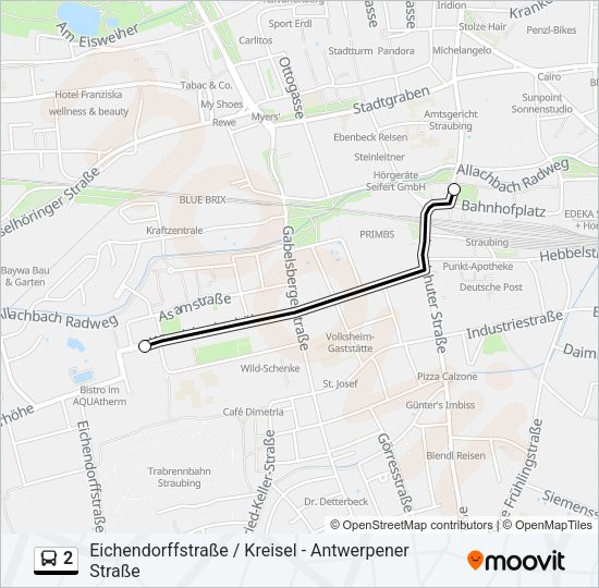 Автобус 2: карта маршрута