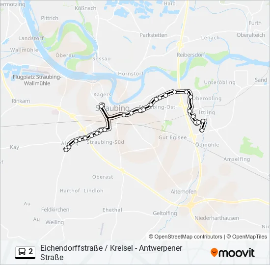 2 Bus Line Map