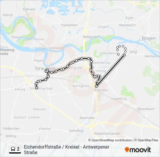 2 Bus Line Map