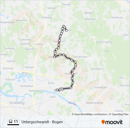 Автобус 11: карта маршрута