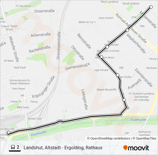 2 Bus Line Map
