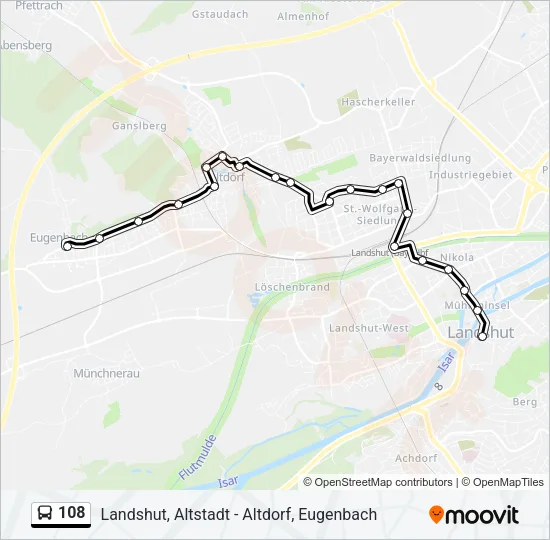 108 Bus Line Map