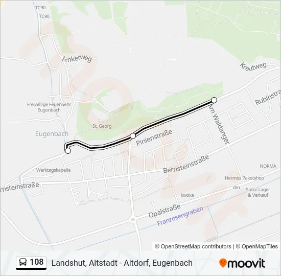 108 Bus Line Map