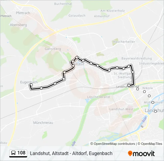 108 Bus Line Map