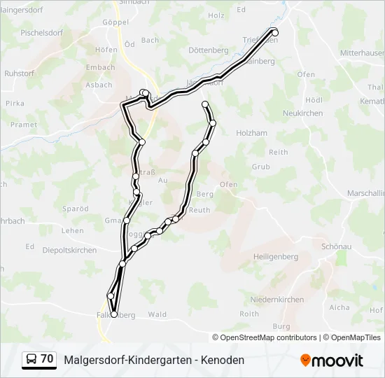 70 Bus Line Map