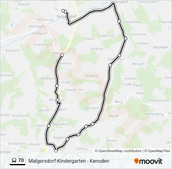 70 Bus Line Map