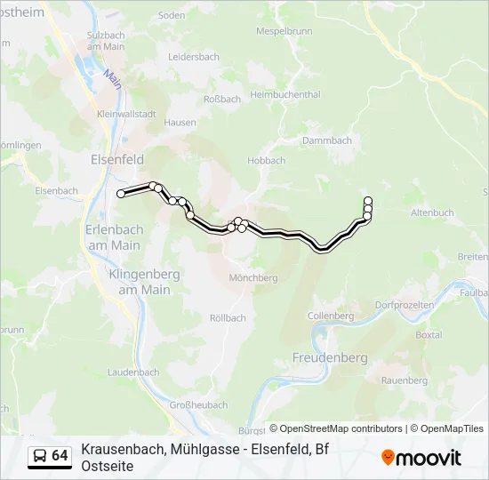 Автобус 64: карта маршрута