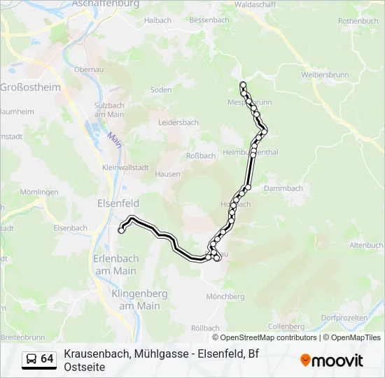 Автобус 64: карта маршрута