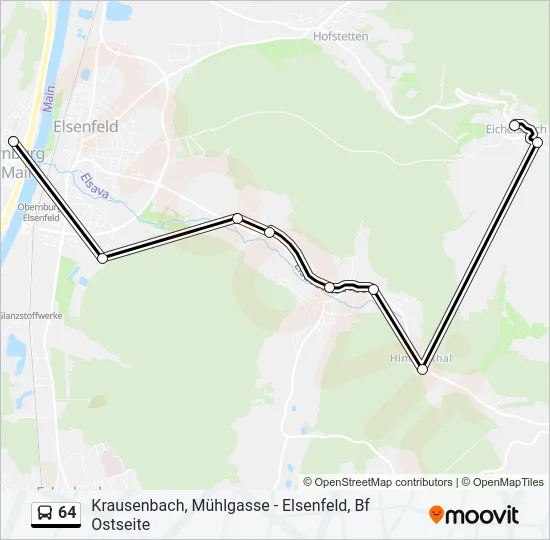 Автобус 64: карта маршрута