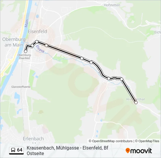 Автобус 64: карта маршрута