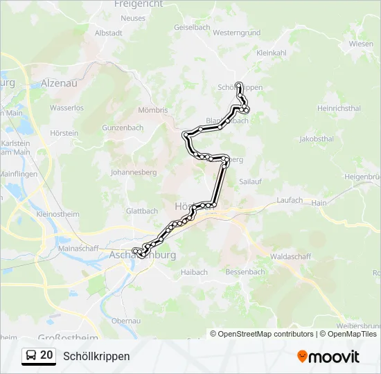 20 Bus Line Map