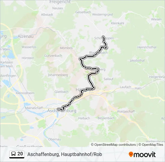 20 Bus Line Map