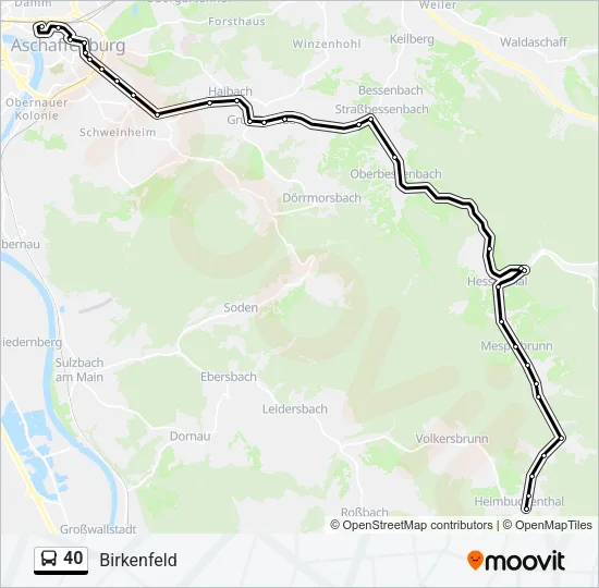 40 Bus Line Map