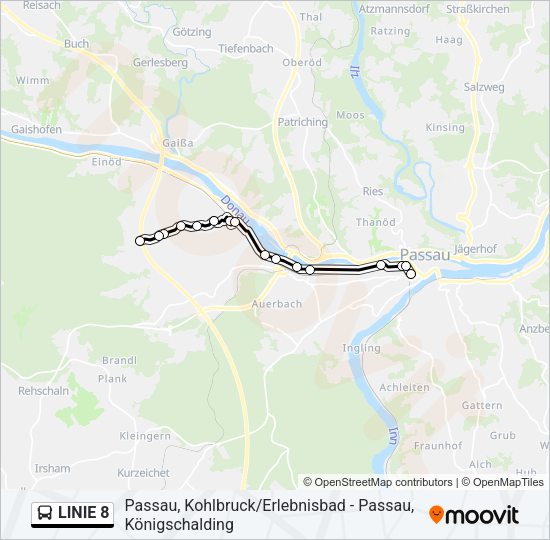 Автобус LINIE 8: карта маршрута