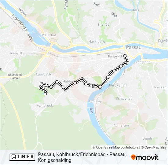 LINIE 8 Bus Line Map