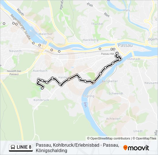 Автобус LINIE 8: карта маршрута