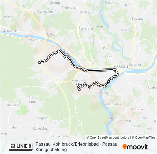LINIE 8 Bus Line Map
