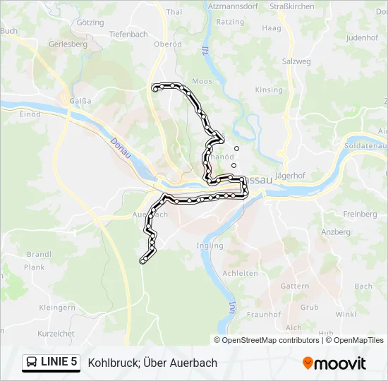 LINIE 5 Bus Line Map