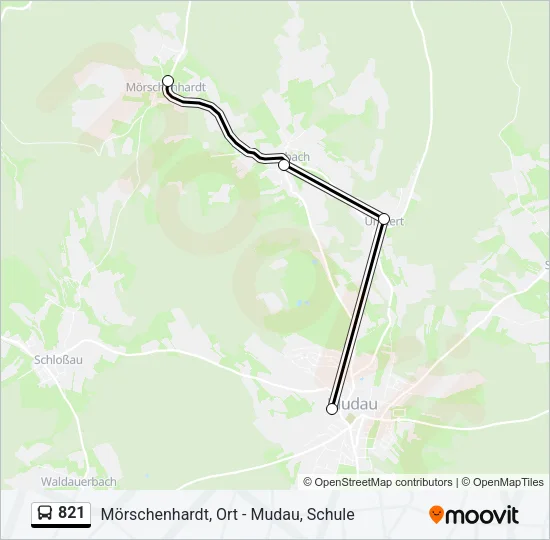 821 Bus Line Map