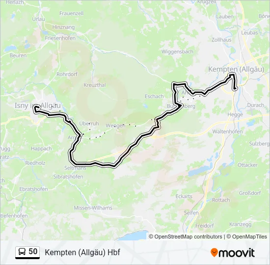 Автобус 50: карта маршрута