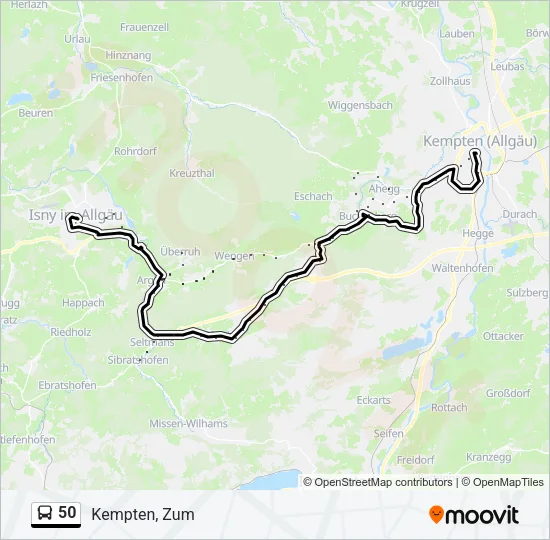 Автобус 50: карта маршрута