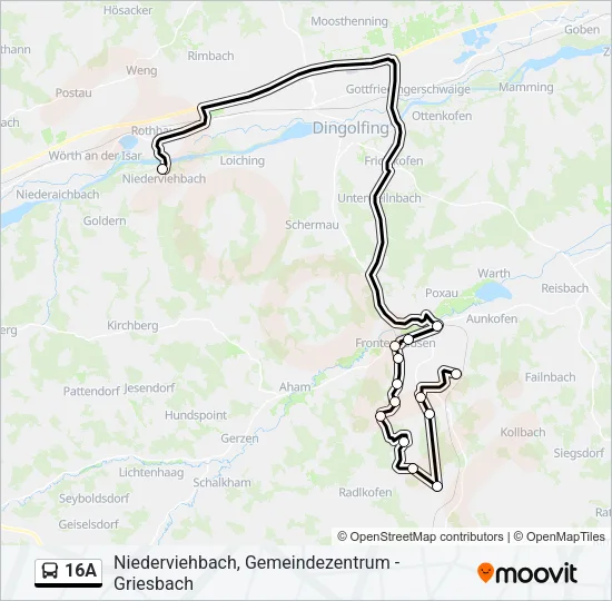 16A Bus Line Map